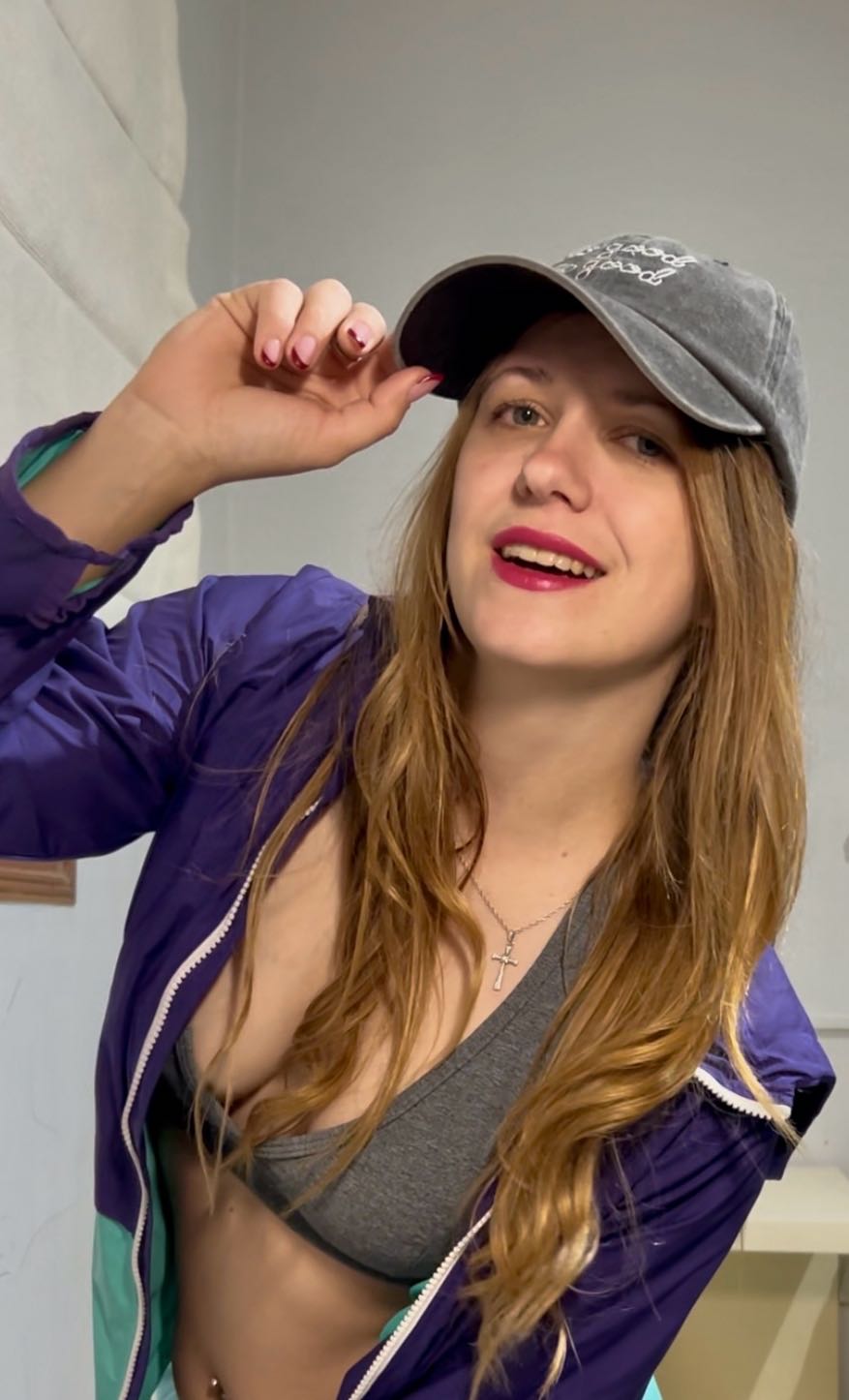 Woman on camera